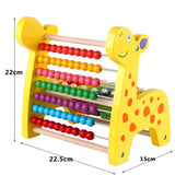 Maxbell Maxbell 3 in 1 Kids Wooden Fawn Number Blocks Abacus Developmental Toys Beads Maze