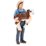 Maxbell 2Pcs Simulation People Model Figure Farmer Peasant Toy - Farmer with Animal