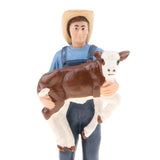 Maxbell 2Pcs Simulation People Model Figure Farmer Peasant Toy - Farmer with Animal