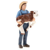 Maxbell 2Pcs Simulation People Model Figure Farmer Peasant Toy - Farmer with Animal