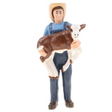 Maxbell 2Pcs Simulation People Model Figure Farmer Peasant Toy - Farmer with Animal