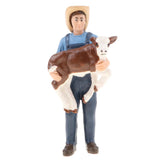 Maxbell 2Pcs Simulation People Model Figure Farmer Peasant Toy - Farmer with Animal