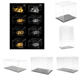 Maxbell 2pcs Clear Acrylic Display Box Case Model Figure Display Dustproof 20x12x9cm