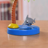 Maxbell Maxbell Solar Powered Dancing Ornament  Fish with Coconut Palm Flip Flap Toy Grey