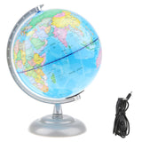 Maxbell Maxbell 20cm Metal Base GeographyEarth Ocean World Map Globe on Swivel Stand with Light Desktop Ornament Educational Toy