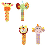 Maxbell Maxbell Cute Stuffed Animal Baby Soft Plush Hand Rattle Squeaker Stick Toy Giraffe