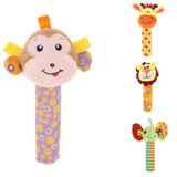 Maxbell Maxbell Cute Stuffed Animal Baby Soft Plush Hand Rattle Squeaker Stick Toy Giraffe