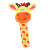 Maxbell Maxbell Cute Stuffed Animal Baby Soft Plush Hand Rattle Squeaker Stick Toy Giraffe