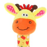 Maxbell Maxbell Cute Stuffed Animal Baby Soft Plush Hand Rattle Squeaker Stick Toy Giraffe