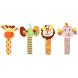 Maxbell Maxbell Cute Stuffed Animal Baby Soft Plush Hand Rattle Squeaker Stick Toy Giraffe