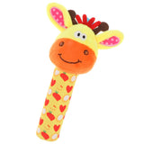 Maxbell Maxbell Cute Stuffed Animal Baby Soft Plush Hand Rattle Squeaker Stick Toy Giraffe