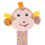 Maxbell Maxbell Cute Stuffed Animal Baby Soft Plush Hand Rattle Squeaker Stick Toy Monkey