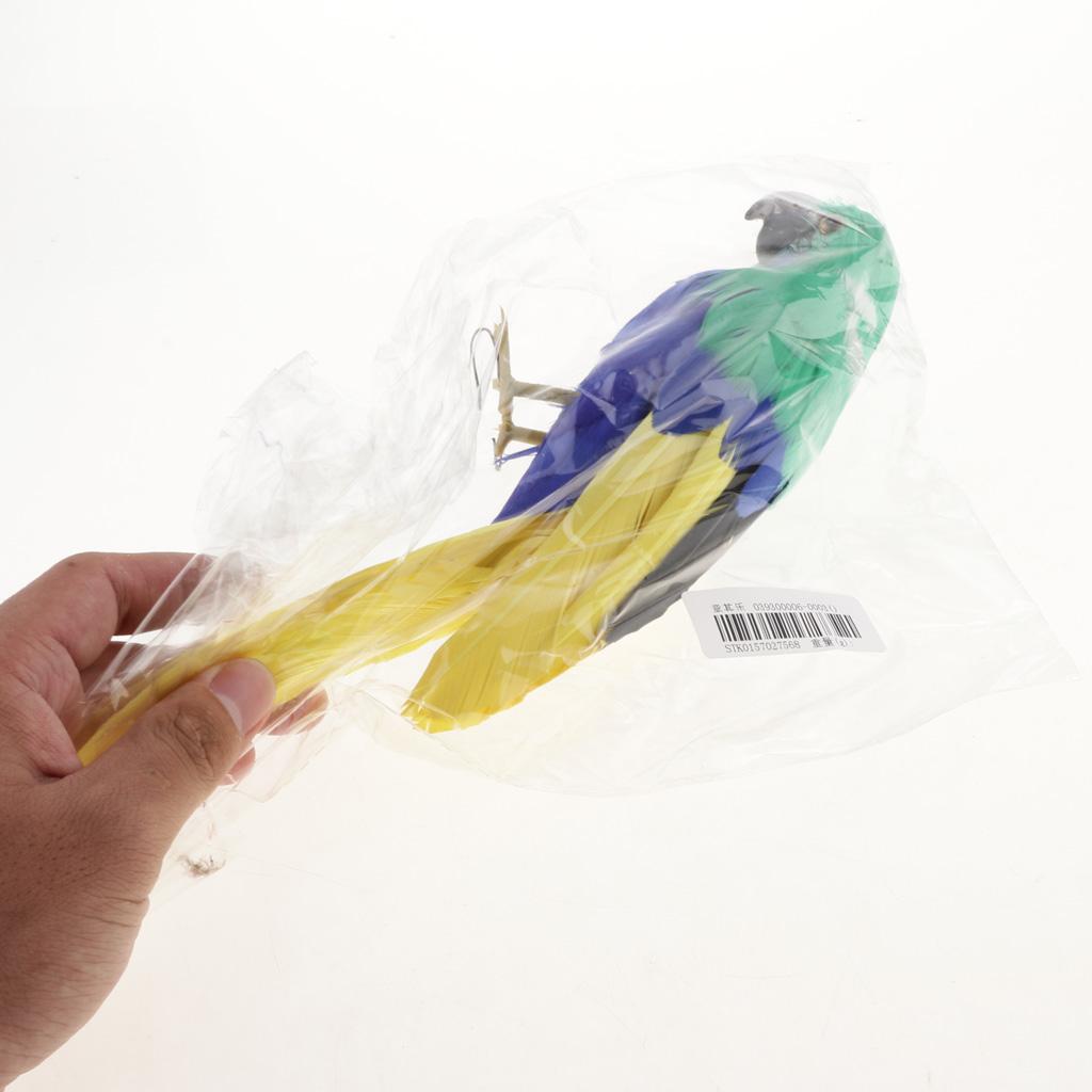 Maxbell Maxbell Simulation Artificial Feathered Parrot Bird Animal Model Toy Home Decor L
