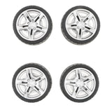 Maxbell 8pcs 1: 10 Drift Car Racing Car 5 Spoke Black Wheel Rims & Rubber Tires 48mm