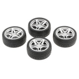 Maxbell 8pcs 1: 10 Drift Car Racing Car 5 Spoke Black Wheel Rims & Rubber Tires 48mm