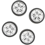 Maxbell 8pcs 1: 10 Drift Car Racing Car 5 Spoke Black Wheel Rims & Rubber Tires 48mm