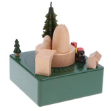 Maxbell Creative Wooden Musical Box Ornament Toy -Train Running Through the Cave D