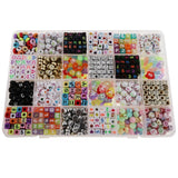 Maxbell 1650pcs Colorful Acrylic Letters Numbers Beads for Jewelry Making Kids Craft