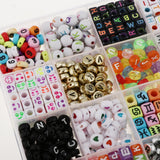 Maxbell 1650pcs Colorful Acrylic Letters Numbers Beads for Jewelry Making Kids Craft