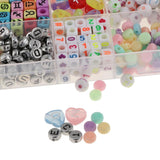 Maxbell 1650pcs Colorful Acrylic Letters Numbers Beads for Jewelry Making Kids Craft