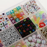 Maxbell 1650pcs Colorful Acrylic Letters Numbers Beads for Jewelry Making Kids Craft