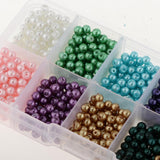 Maxbell Maxbell 1000pcs Mixed Color 4mm Tiny Satin Luster Glass Pearl Round Beads Kids Craft