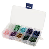 Maxbell Maxbell 1000pcs Mixed Color 4mm Tiny Satin Luster Glass Pearl Round Beads Kids Craft