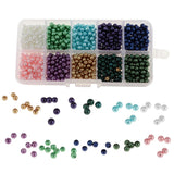 Maxbell Maxbell 1000pcs Mixed Color 4mm Tiny Satin Luster Glass Pearl Round Beads Kids Craft