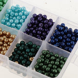 Maxbell Maxbell 1000pcs Mixed Color 4mm Tiny Satin Luster Glass Pearl Round Beads Kids Craft