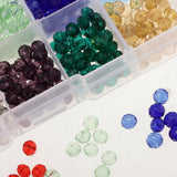Maxbell Maxbell 500pcs Mixed Colors 6mm Crystal Glass Rondelle Faceted Loose Spacer Beads