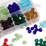 Maxbell Maxbell 300pcs Mixed Colors 8mm Crystal Glass Rondelle Faceted Loose Spacer Beads