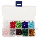 Maxbell Maxbell 150pcs Mixed Colors 10mm Crystal Glass Rondelle Faceted Loose Spacer Beads