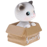 Maxbell Cute Cartoon Lucky Cat Nodding Figure Doll Toy Home Decor Car Ornament Gift