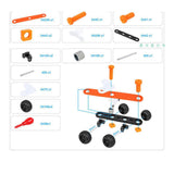 Maxbell 19Pcs DIY Assemble Vehicle Take Apart Toy Kids Building Blocks - Racing Car