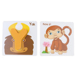 Maxbell Maxbell Wooden Alphabet Model & Animal Card Recognition Kit Kids Educational Toy