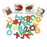 Maxbell Maxbell Wooden Alphabet Model & Animal Card Recognition Kit Kids Educational Toy