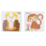 Maxbell Maxbell Wooden Alphabet Model & Animal Card Recognition Kit Kids Educational Toy