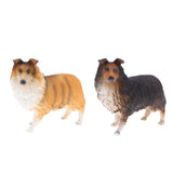 Maxbell Plastic Animal Model Figurines Kids Toy Home Decor Black Collie Shepherd Dog