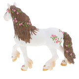 Maxbell 2Pcs Elven Horse with Flower Animal Model Figurines Kids Toy Home Decor