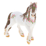 Maxbell 2Pcs Elven Horse with Flower Animal Model Figurines Kids Toy Home Decor