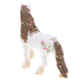 Maxbell 2Pcs Elven Horse with Flower Animal Model Figurines Kids Toy Home Decor