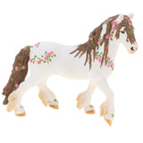 Maxbell 2Pcs Elven Horse with Flower Animal Model Figurines Kids Toy Home Decor