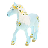 Maxbell 2Pcs Elven Horse with Flower Animal Model Figurines Kids Toy Home Decor