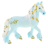 Maxbell 2Pcs Elven Horse with Flower Animal Model Figurines Kids Toy Home Decor