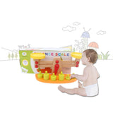 Maxbell Balance Scale with 6 Pieces Wooden Weights Kids Montessori Educational Toy