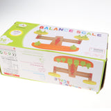 Maxbell Balance Scale with 6 Pieces Wooden Weights Kids Montessori Educational Toy