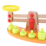 Maxbell Balance Scale with 6 Pieces Wooden Weights Kids Montessori Educational Toy
