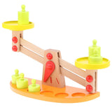 Maxbell Balance Scale with 6 Pieces Wooden Weights Kids Montessori Educational Toy
