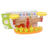 Maxbell Balance Scale with 6 Pieces Wooden Weights Kids Montessori Educational Toy