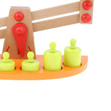 Maxbell Balance Scale with 6 Pieces Wooden Weights Kids Montessori Educational Toy
